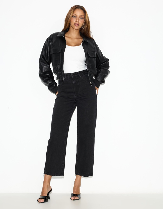Dazie - Munich High Waisted Cropped Straight Leg Jeans