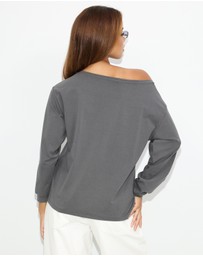 Dazie - Holly Long Sleeve Eyelet T-Shirt