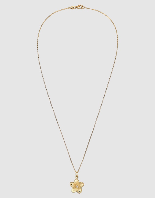 Elli Jewelry - Floral Pendant Necklace in Gold-Plated 925 Silver