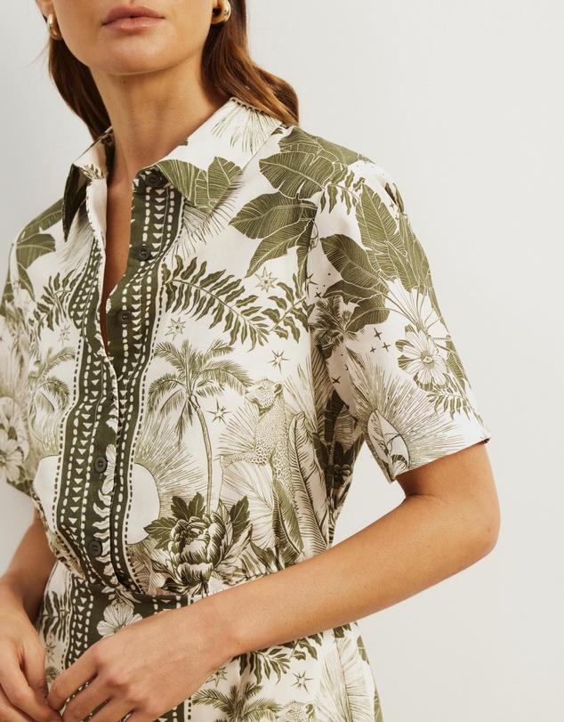 Atmos&Here - Remi Linen Blend Mini Shirt Dress