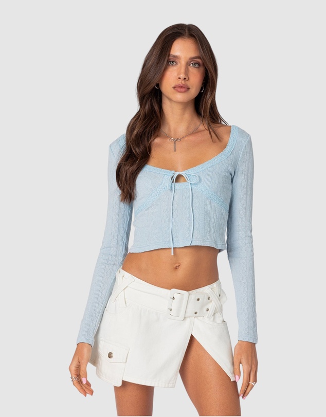 EDIKTED - Lorey Lacey Knit Top