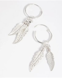 Lovisa - Sterling Silver Leaves Huggie Hoop Earrings