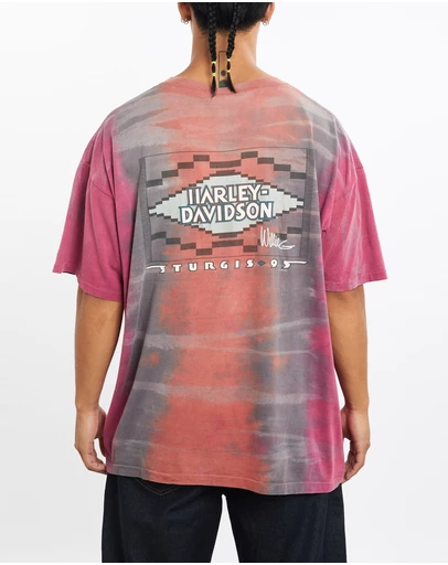 Vintage by The Real Deal - Pre Loved - Vintage 1995 Harley Davidson Sturgis Motorcycle Rally Tie Dye Tee