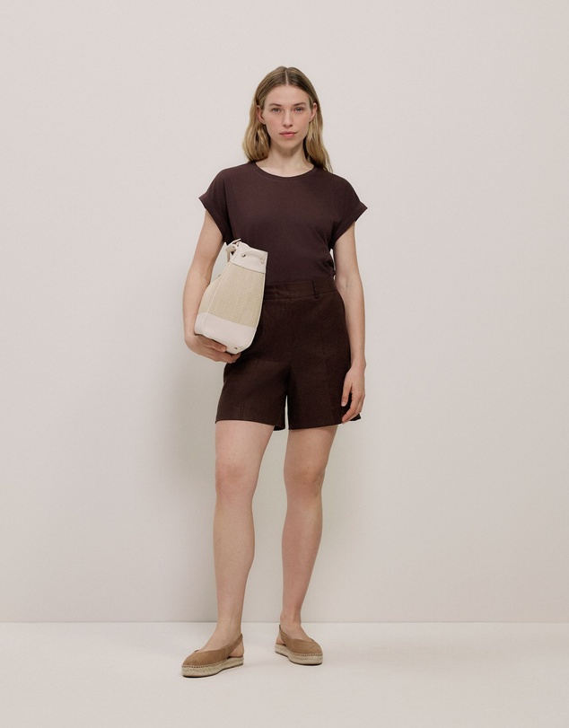 Trenery - Stretch Linen Blend Short in Coffee