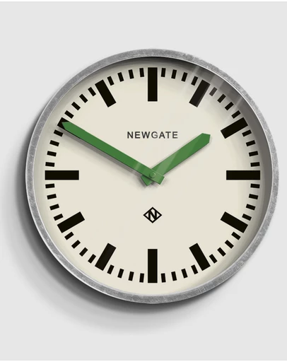 Newgate - Newgate Luggage Wall Clock Galvanised Green Hands