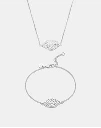 Mestige - Flourish Necklace & Bracelet Set - Silver Plated
