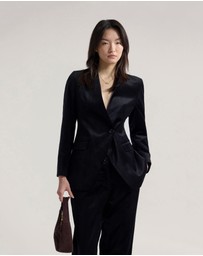 Oxford - Raffi Velvet Collarless Blazer