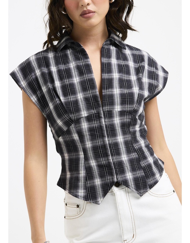 Insight - Milos Plaid Plunge Shirt