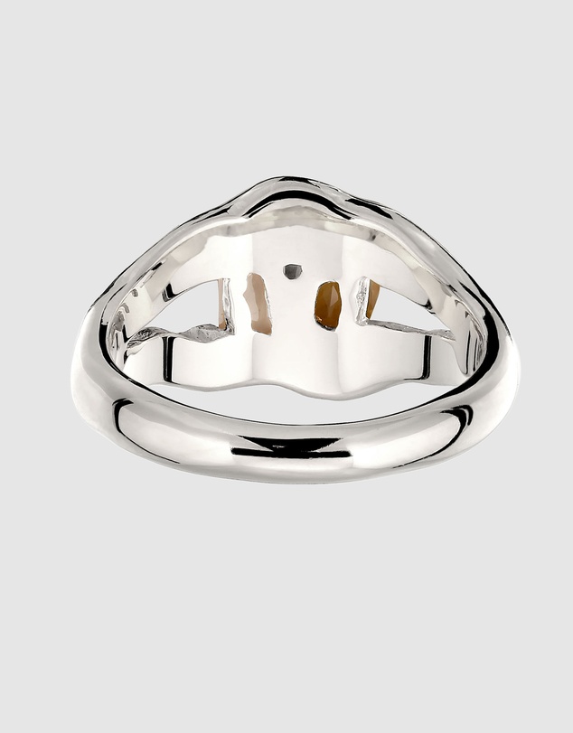 Elli Jewelry - Citrine and Quartz Ring in 925 Silver