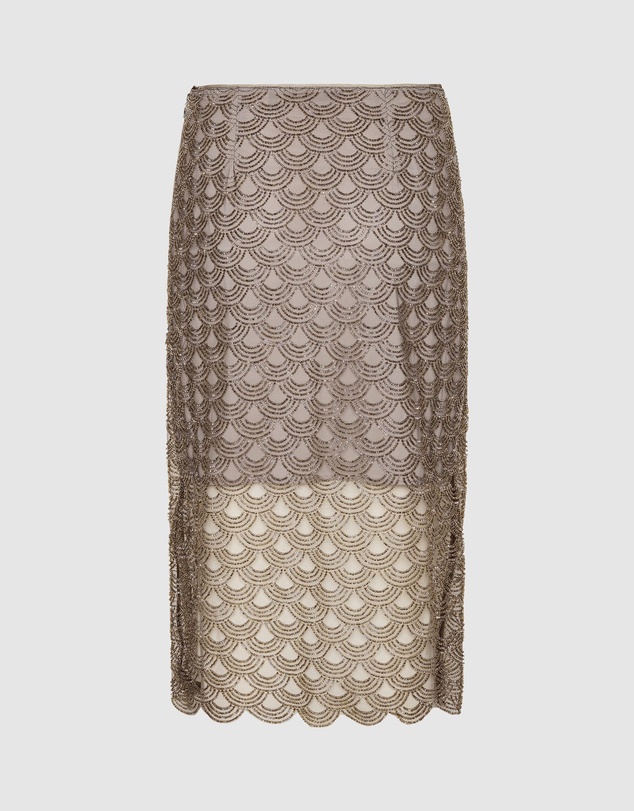 ROTATE - Scallop Sequin Midi Skirt