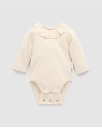 Purebaby - Ruffle Pointelle Bodysuit -Kids-Babies