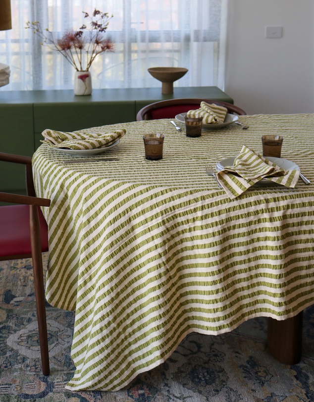 Mosey Me - Seersucker Stripe Tablecloth