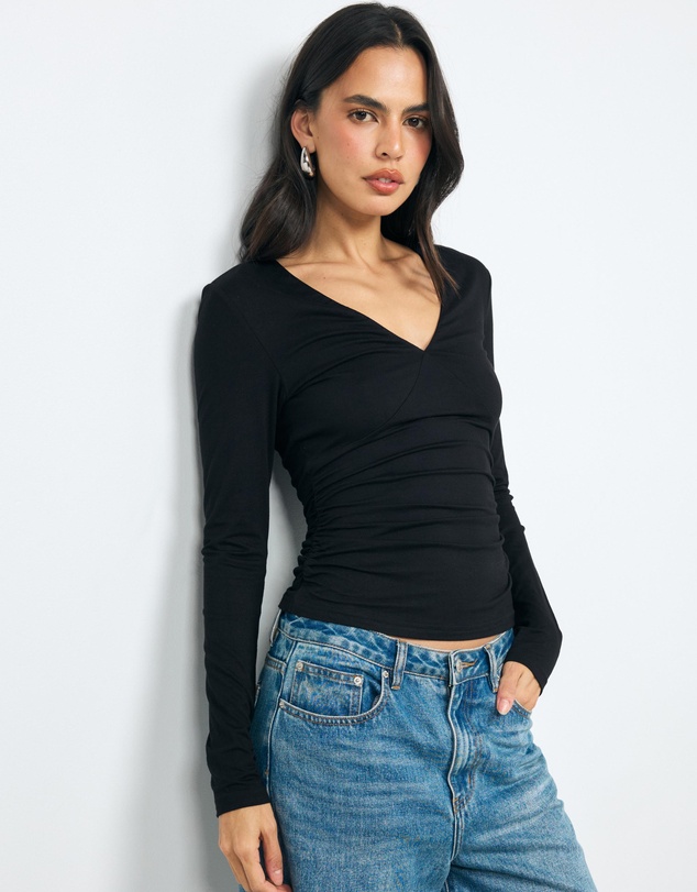 AERE - Heidi V Neck Top