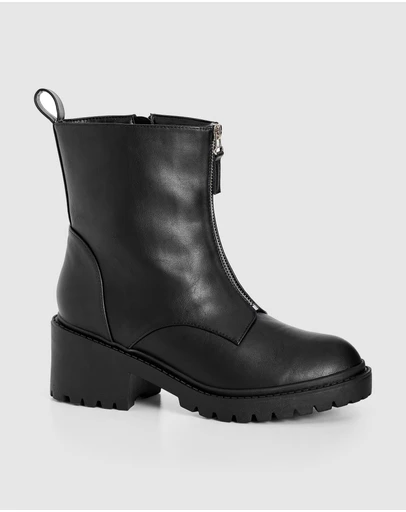 City Chic - WIDE FIT Zelda Zip Ankle Boot