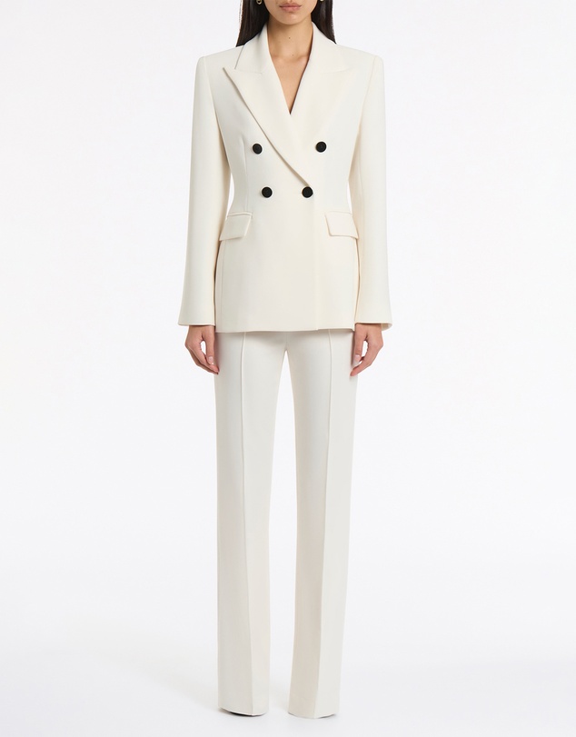 Carla Zampatti - Ivory Crepe Double Breasted Blazer
