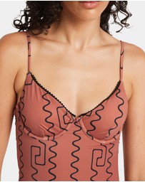 RVCA - Womens Thought Pattern One Piece Swimsuit