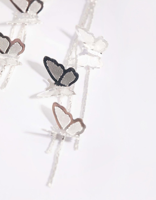 Lovisa - Silver Butterfly Drop Earrings