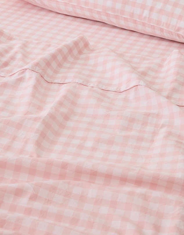 Sheet Society - Leo Washed Cotton Gingham Full Sheet Set
