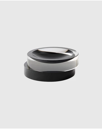 Greg Natale - Pila Crystal Bowl Clear & Black Onyx