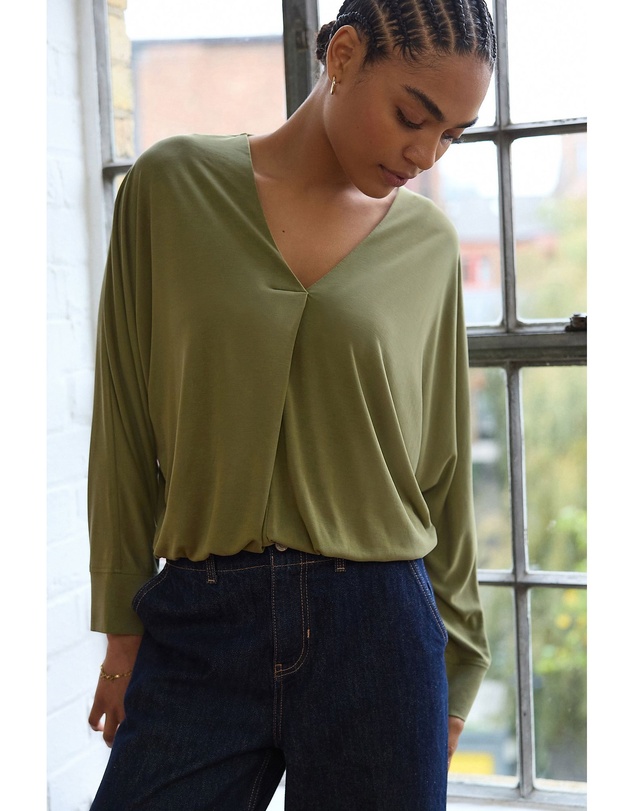 NEXT - Long Sleeve V-Neck Bubblehem Blouse