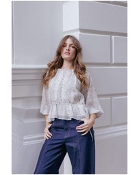 Petal & Pup - Ethelinda Drawcord Waist Top - Snake Print