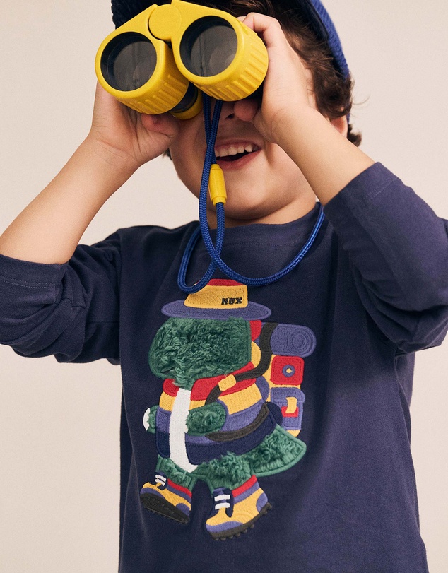 Huxbaby - Camping Dino Drop Sleeve Top - Babies