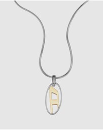 Diesel - Single Pendant Necklace Silver-Tone Pendant Necklace