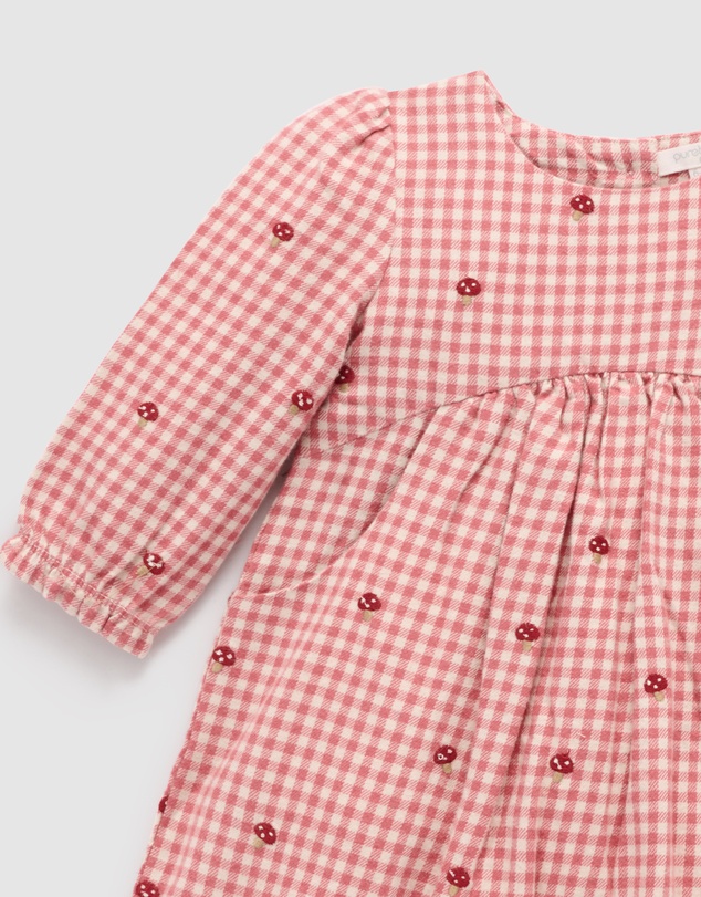 Purebaby - Gingham Toadstool Dress -Kids-Babies
