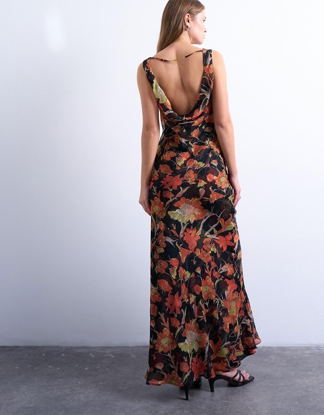 TOPSHOP - Double Layer Cowl Maxi Dress