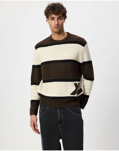 X-Large - Italic Stripe Knit Sweater