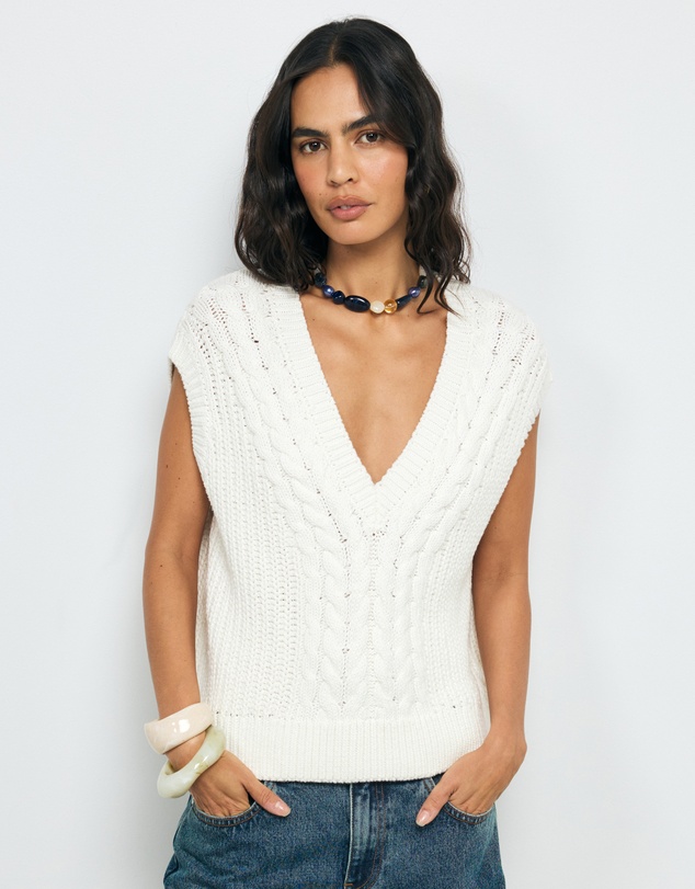 AERE - Mara Cable Knit Vest