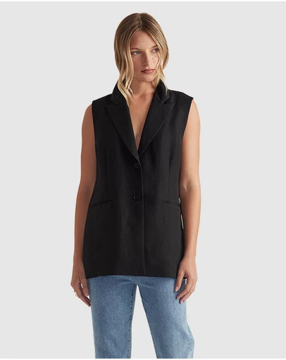 Decjuba - Paige Linen Blend Vest