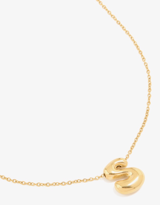 Lovisa - Waterproof Gold Plated Stainless Steel Large Bubble Letter S Necklace
