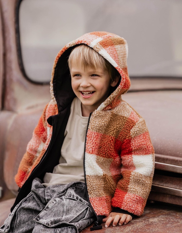 Fox & Finch - Mr Fox Sherpa Check Jacket - Kids