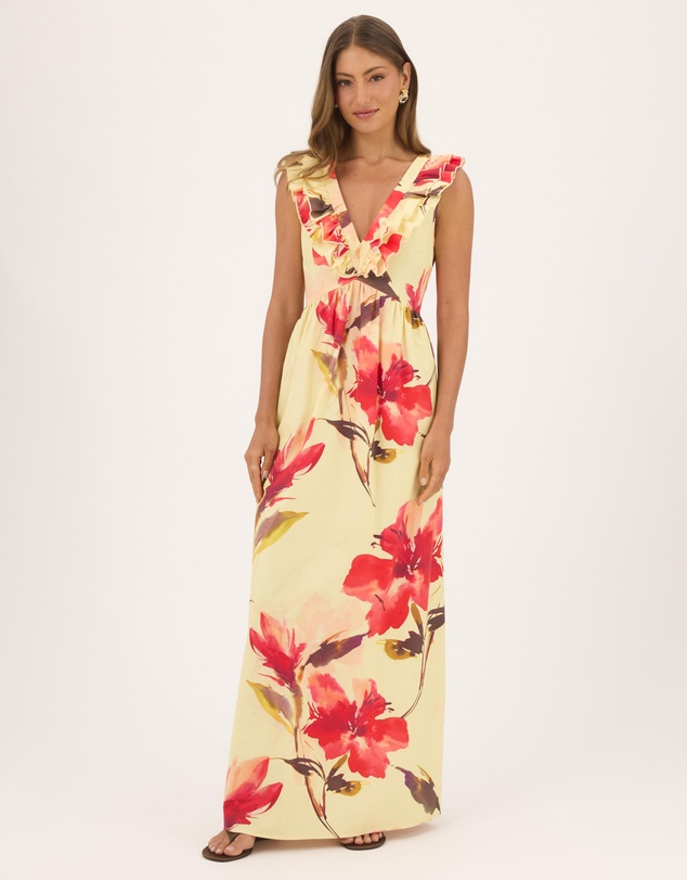 Atmos&Here - Daisy Ruffle Sleeve Maxi Dress