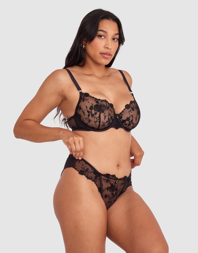 Bras N Things - Vamp All Yours High Leg Brazilian Knicker - Black