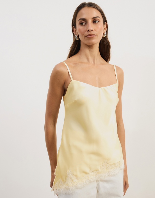 Atmos&Here - Leoni Asymmetric Lace Satin Cami