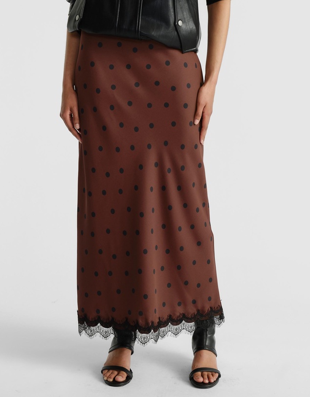 Decjuba - Penny Lace Trim Maxi Skirt