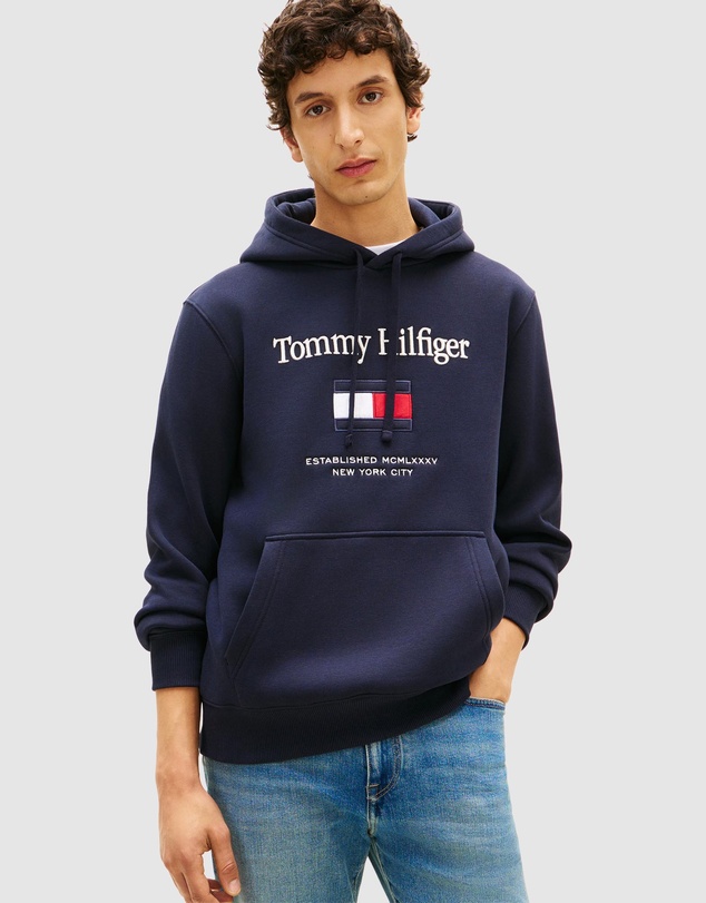 Tommy Hilfiger - Logo Embroidery Flex Fleece Hoodie