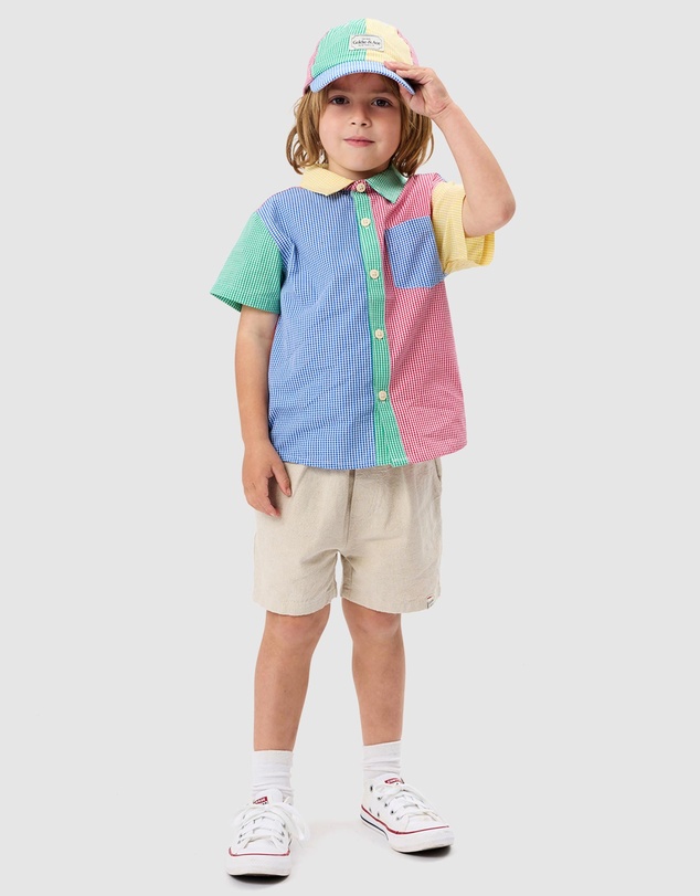 Goldie + Ace - Gingham Colour Block Cap - Babies-Kids