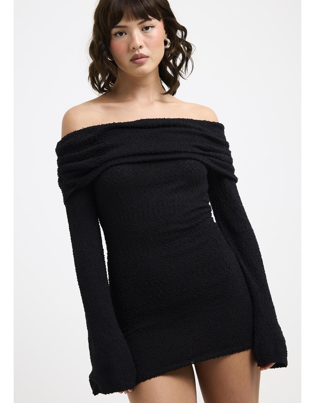 Alice In The Eve - Naya Boucle Off Shoulder Mini Dress