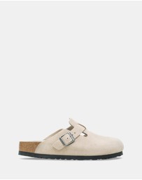 Birkenstock - Boston SFB Tonal Footbed Suede Leather Regular - Women's