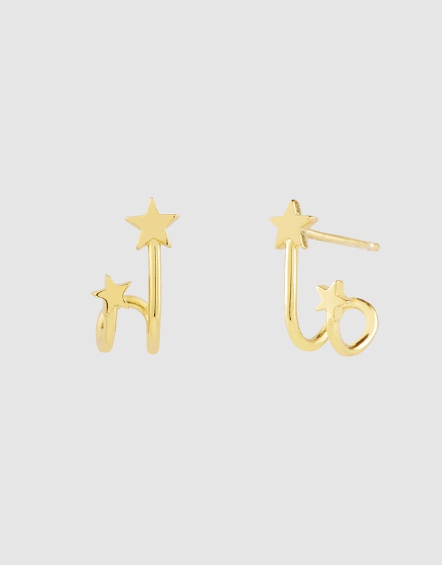Wanderlust + Co - In The Stars Gold Huggie Earrings