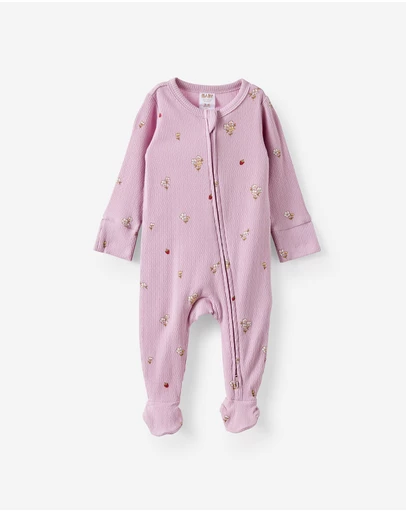 Cotton On Kids - Littlie Organic Long Sleeve Zip Romper