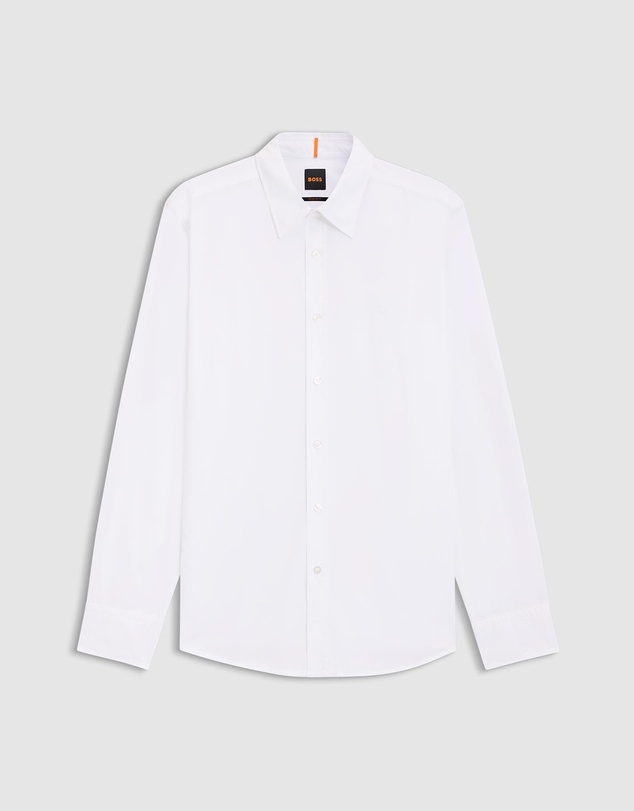 BOSS - Regular-Fit Shirt in Cotton Poplin With Embroidered Logo