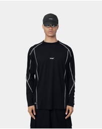 PYRA - CONTRAST LS TEE - BLACK