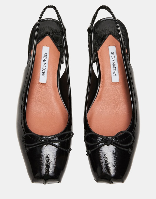 Steve Madden - Loved Black Crinkle Patent Heels