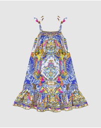 Camilla - Drawstring Maxi Dress With Bows - Kids-Teens