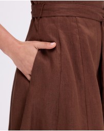 Minima Esenciales - Ava Linen Multi Panel Midi Dress