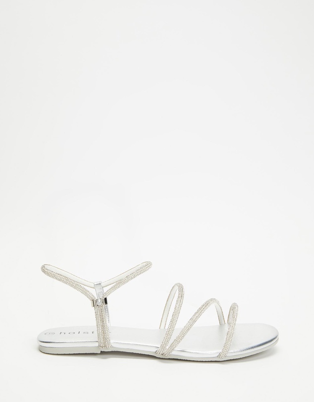 Holster - Viva Flat Strappy Sandals - Silver - Women's